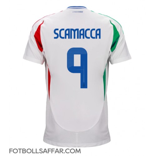 Italien Gianluca Scamacca #9 Bortatröja EM 2024 Kortärmad